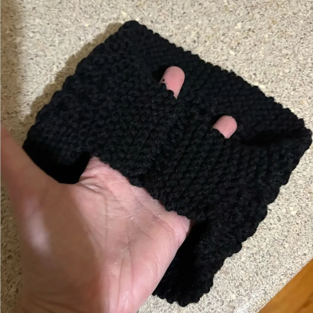 Handmade Black Knit Scarf